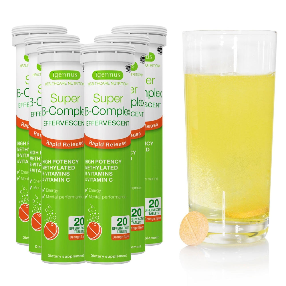 Igennus Super B-Complex Liquid bottle for on-the-go methylated B-vitamins and energy support.