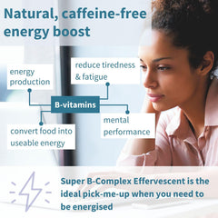 Igennus Super B-Complex Liquid orange flavor presenting caffeine-free energy option.