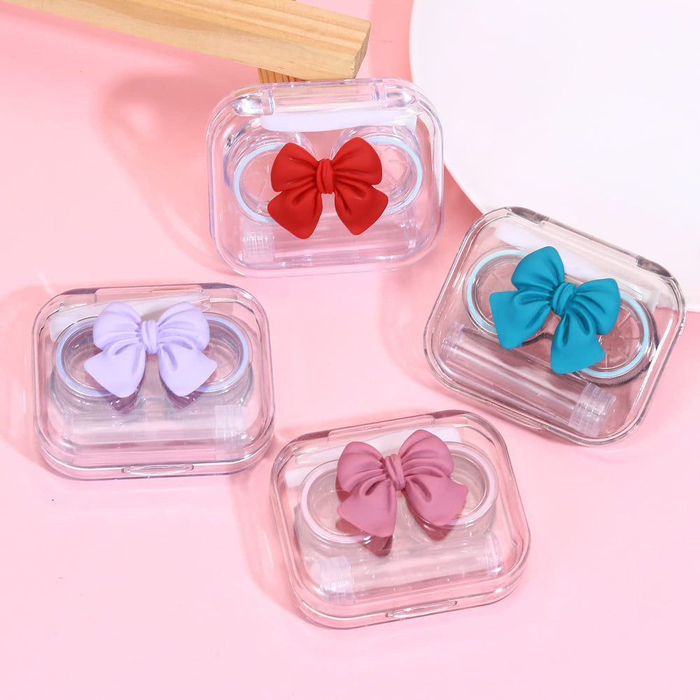 iGeyzoe Bowknot contact lens case blue-green variant with included tweezers