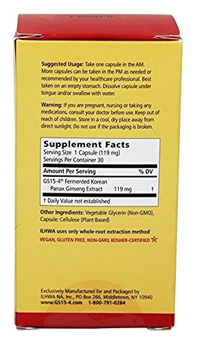 Serving of ILHWA Enzyme Fermented Ginseng capsules