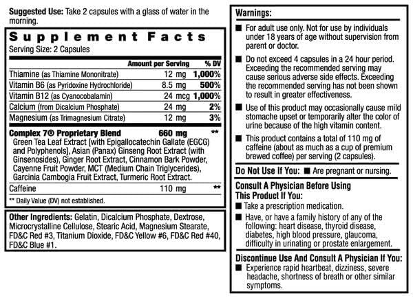 Back view of ILIOS Dexatrim Max Complex-7 bottle