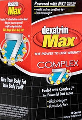 Label detail of Dexatrim Max Complex-7 bottle
