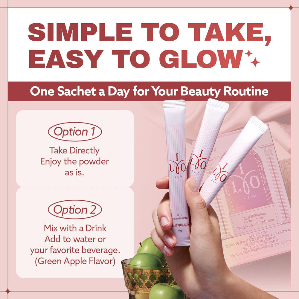 Green apple-flavored powder in a dissolvable stick