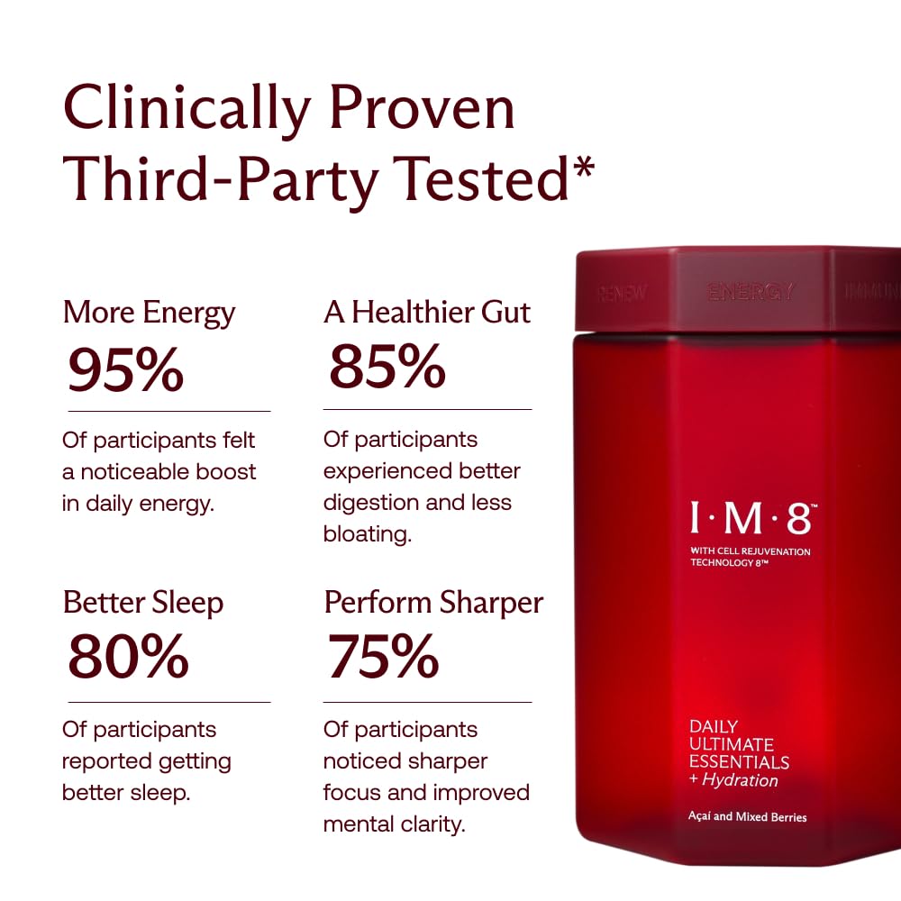 IM8 Daily Ultimate Essentials drink mix being prepared