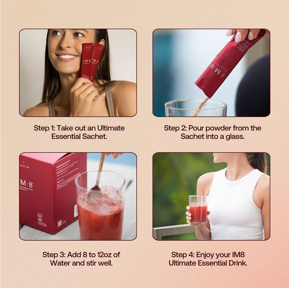 IM8 Daily Ultimate Essentials nutrition label emphasizes heart-friendly support.