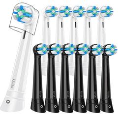 iO 3/4/5/6/7/8/9/10 Series Electric Toothbrush Head, 12 White + Black