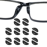 Omnful Eyeglass Nose Pads - 2.5mm Adhesive Anti-Slip Silicone Pads (10 Pairs, Black)