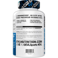 Evlution Nutrition Nitric Oxide Booster – 1500mg L-Arginine HCL for Pumps, Energy & Vascularity