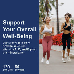 Carlson ACES + Zn Vitamins A, C, E + Selenium & Zinc — Immune Support & Antioxidants (120 Softgels)