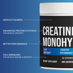 CorVive Creatine Monohydrate - Pure, Unflavored Creatine Powder | 5 g/Serving, 50 Servings | Vegan, Gluten Free, Non-GMO