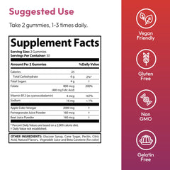 Justified Laboratories 2 Pack Pure Slim Keto ACV Gummies – Apple Cider Vinegar with Beet & Pomegranate