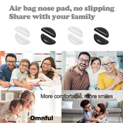 Omnful 2.5mm Adhesive Nose Pads – Anti-Slip Soft Silicone Cushions (5 Pairs, Black)