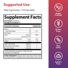 Justified Laboratories Destiny Keto ACV Gummies Extreme 2 Pack – Vegan Non-GMO Apple Cider Vinegar with Beet & Pomegranate