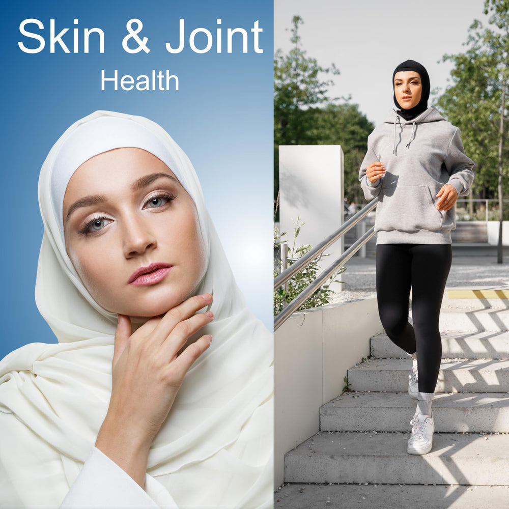 Nutrition facts panel for Iman Halal Collagen Peptides Powder