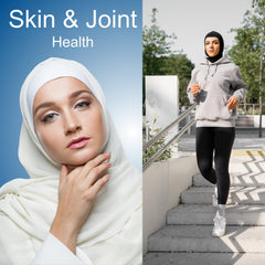 Nutrition facts panel for Iman Halal Collagen Peptides Powder