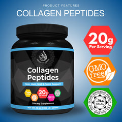 Label and packaging of Iman Halal Collagen Peptides Powder 1 lb