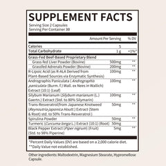 Close-up of Beef Liver and Adrenals ingredients in the formula