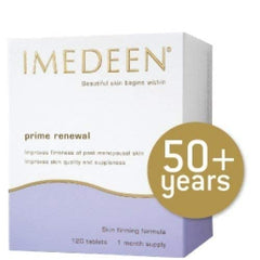 Close-up of Imedeen Prime Renewal tablets and ingredients