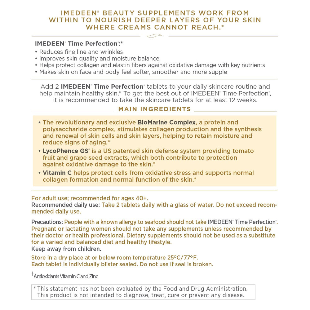 Front view of Imedeen Time Perfection 60 Count bottle