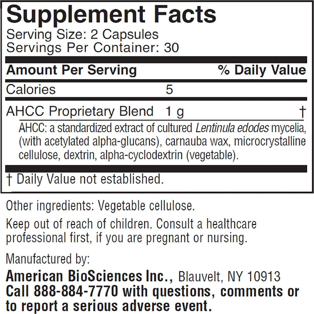 Close-up of ImmPower AHCC 500mg capsules