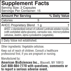 Close-up of ImmPower AHCC vegetarian capsules