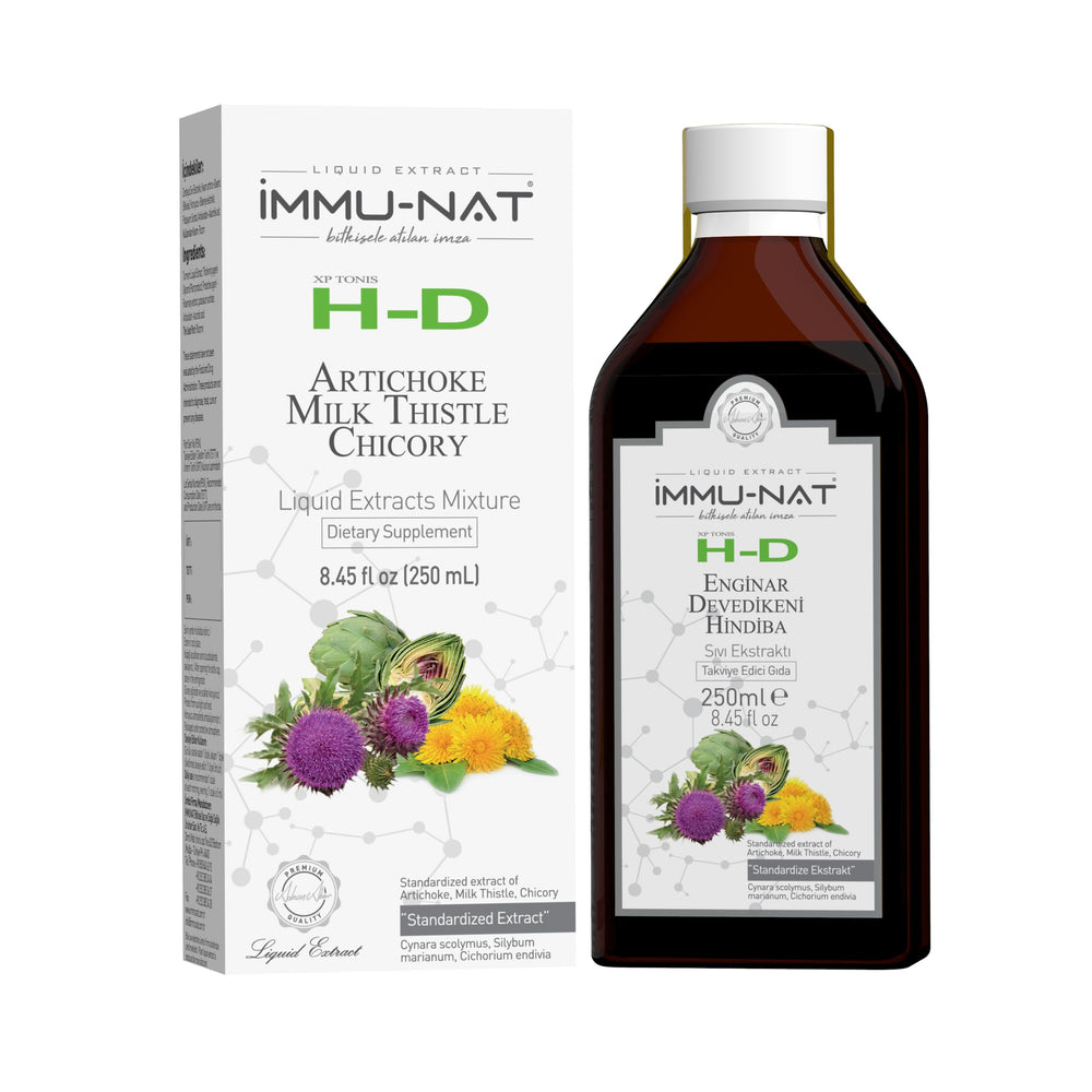 Bottle of Immu-nat H-D Liver Detox liquid supplement with label