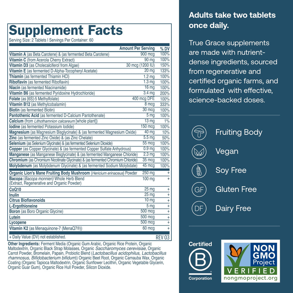 Graphic highlighting immune, energy, longevity and memory support
