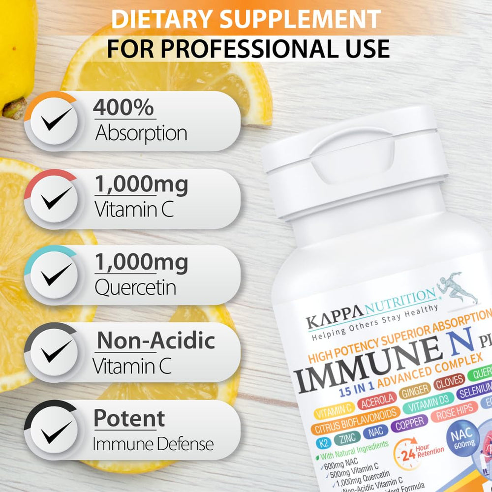 Graphic showing minerals and natural ingredients in Immune N Plus 15 in 1
