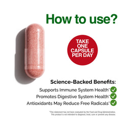 Close-up of 1000mg immune support capsule