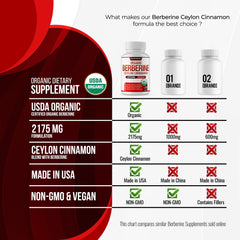 Concept image of immune support with berberine and cinnamon ingredients