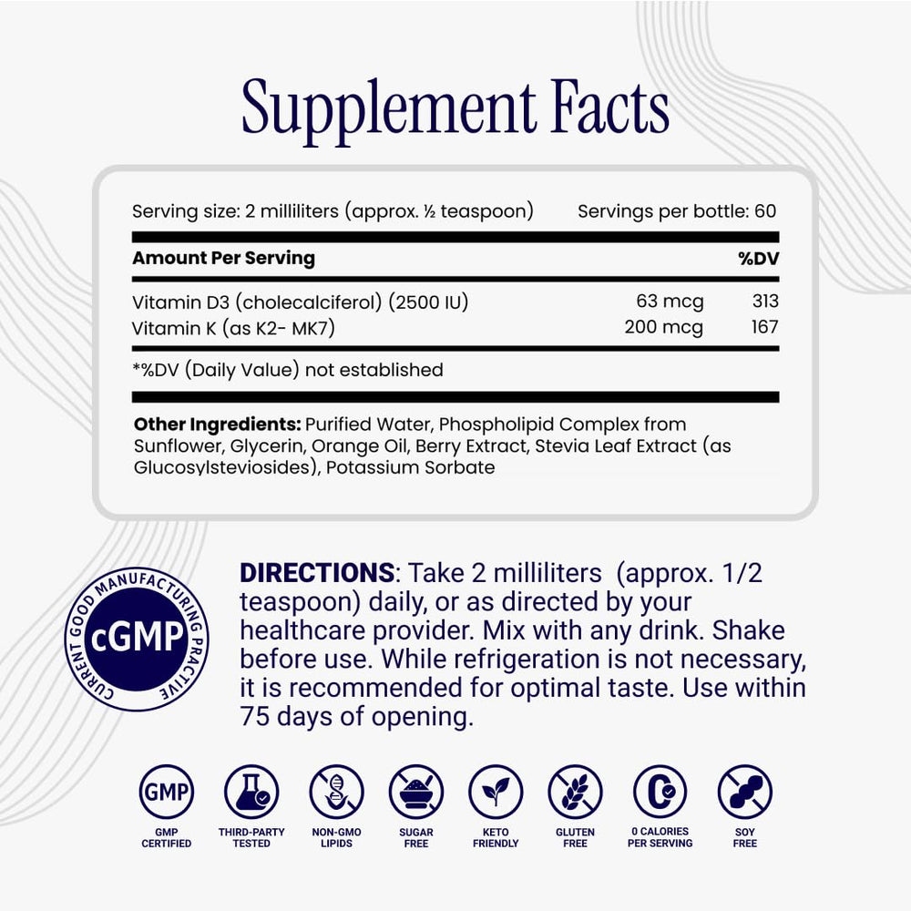 Immune support with D3K2 liquid