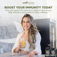 Graphic emphasizing immunity support and USA-made