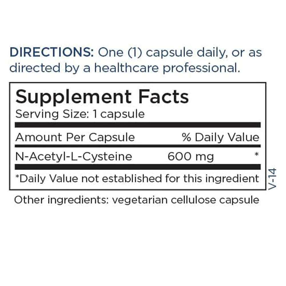 NAC 600 mg capsules for adult immune support 50+