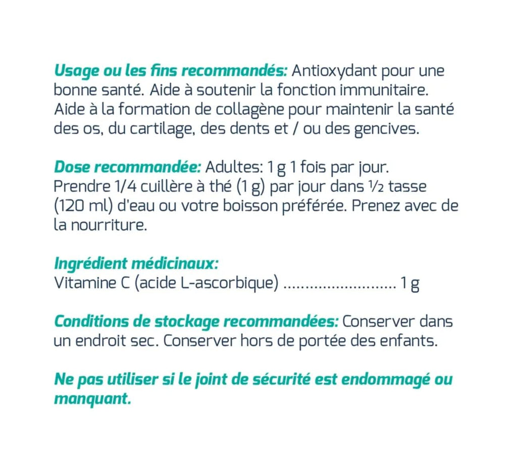 Immune support vitamin C powder for immunity and wellness