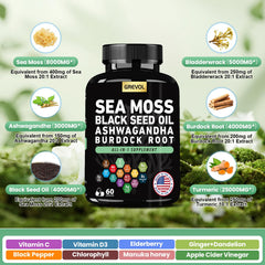 Immune support and overall wellness with sea moss capsules