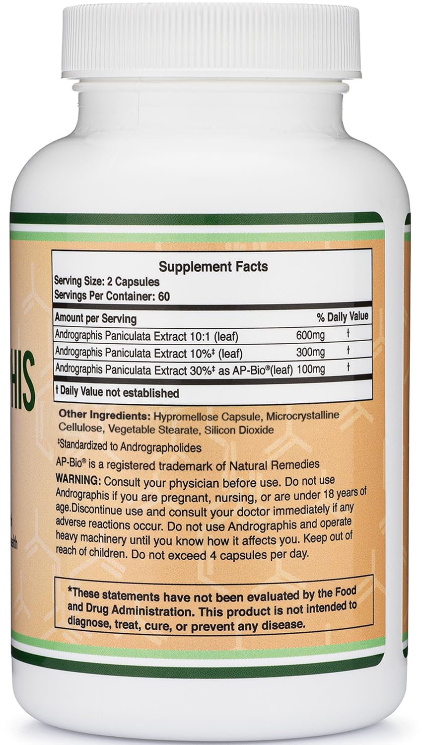 Immune system support with Andrographis capsules