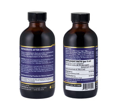 Infographic showing Immunia elderberry and wild blueberry ingredients