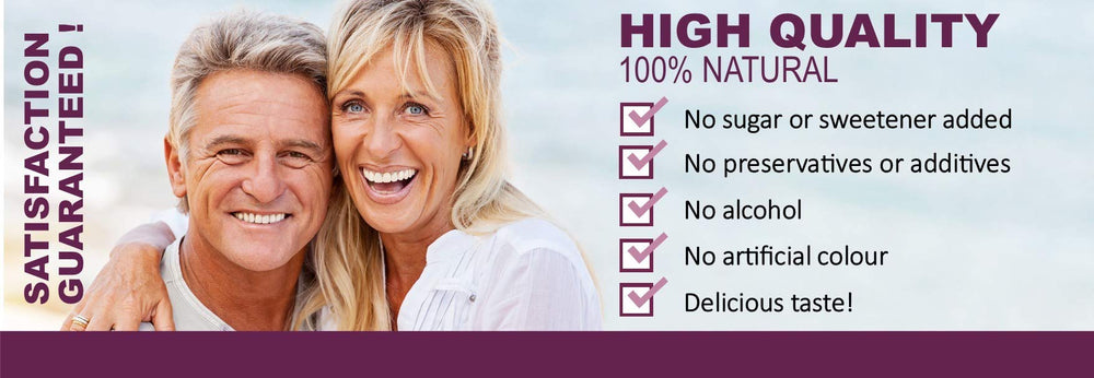 Close-up of Immunia label highlighting no sugar additives and refrigeration after opening