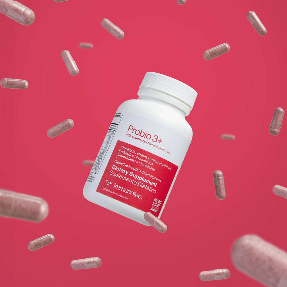 Probio 3+ capsules arranged on a white background