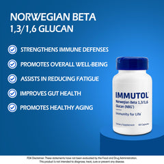 Close-up of Immutol beta glucan capsules
