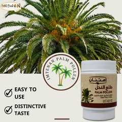 Close-up of fine palm pollen powder texture