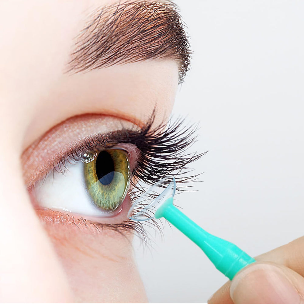 Product in use with lenses for cleaning