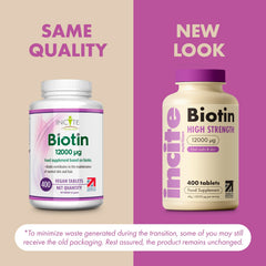 Biotin 12000mcg tablets close-up