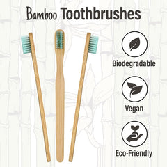 Individually wrapped bamboo toothbrushes with recyclable paper packaging