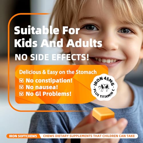 Individually wrapped iron soft chews for on-the-go