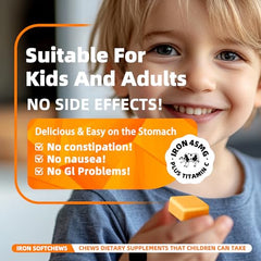 Individually wrapped iron soft chews for on-the-go