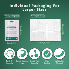 Individually wrapped lens cleaning wipes