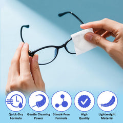 Individually wrapped lens wipes in a pack