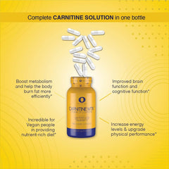 Infinite Labs L Carnitine 1000mg capsules closeup shows multiple carnitine forms for metabolism