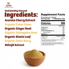 Organic acerola powder used in Infinity-C Vitamin C blend
